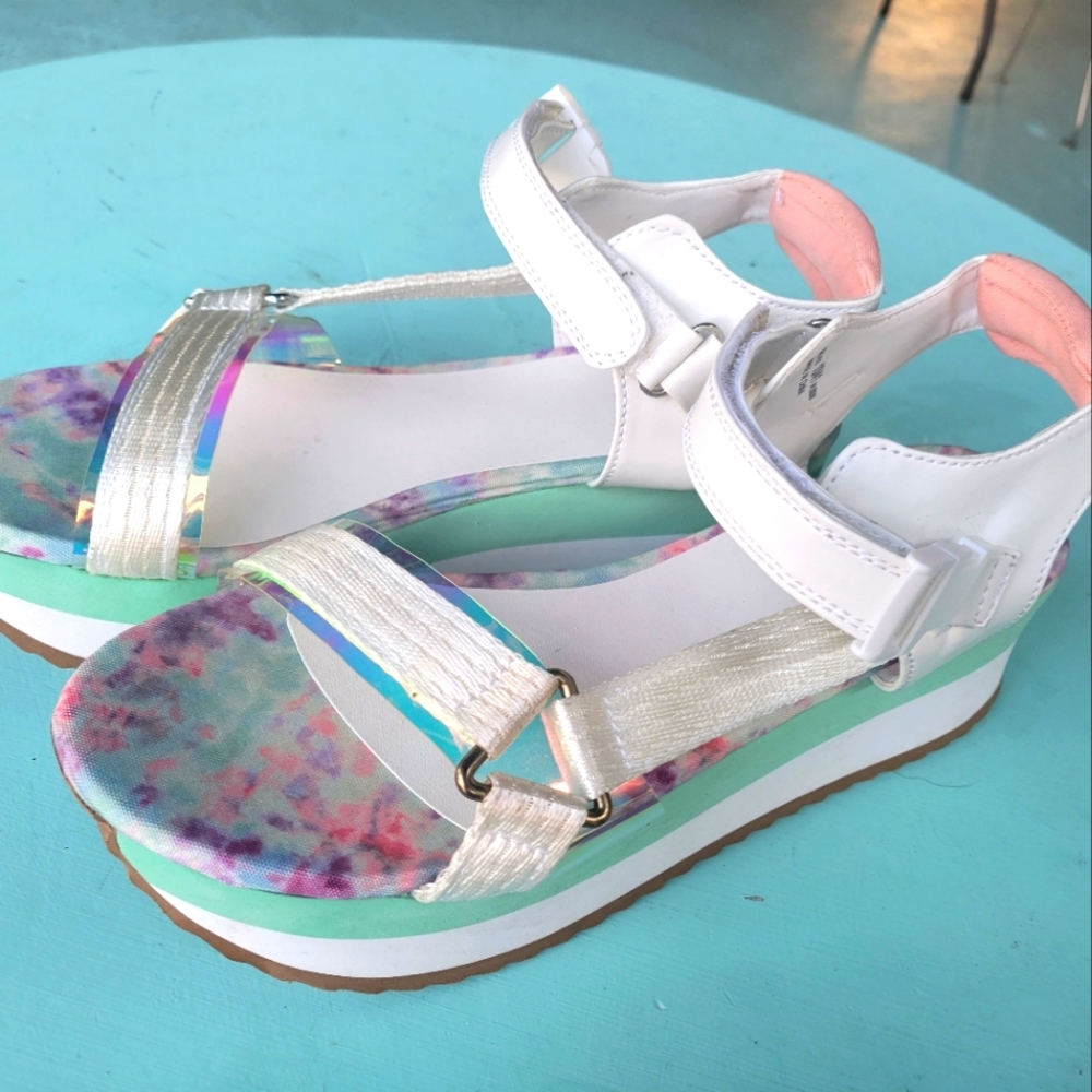 Iridescent Platform Sandals